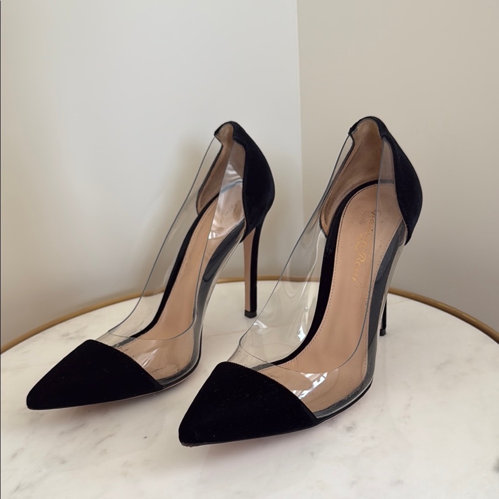 Gianvito Rossi Black and Clear Women's Shoes